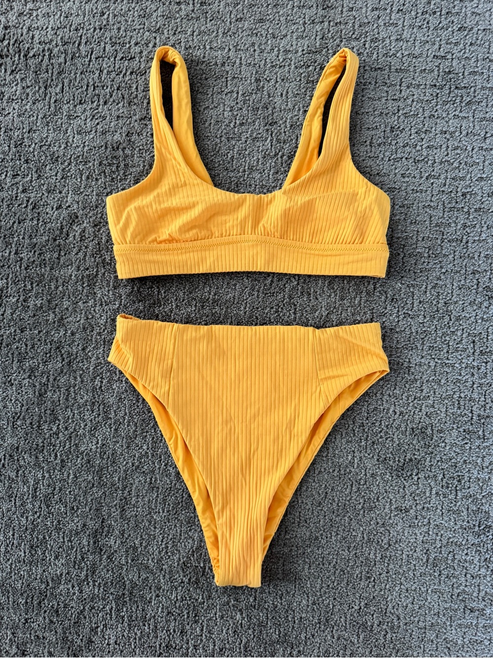 Vitamin A Sienna yellow ribbed Bikini Set